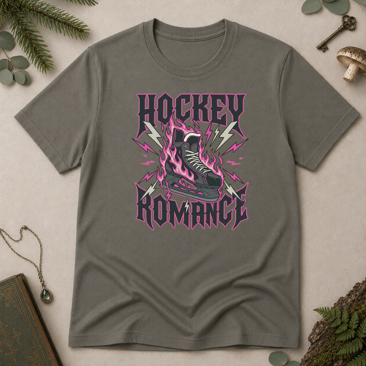 Hockey Romance T-Shirt - Charcoal