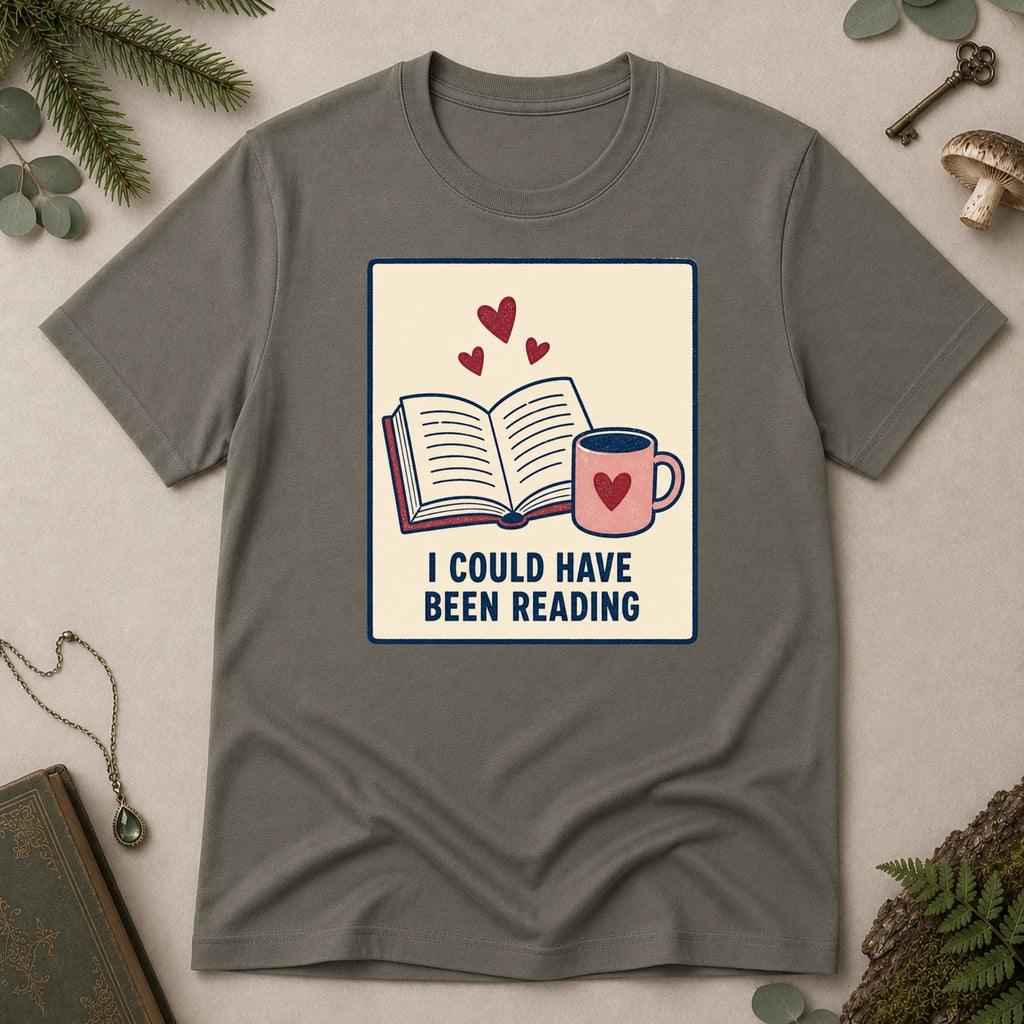 I Could Have Been Reading T-Shirt - Charcoal