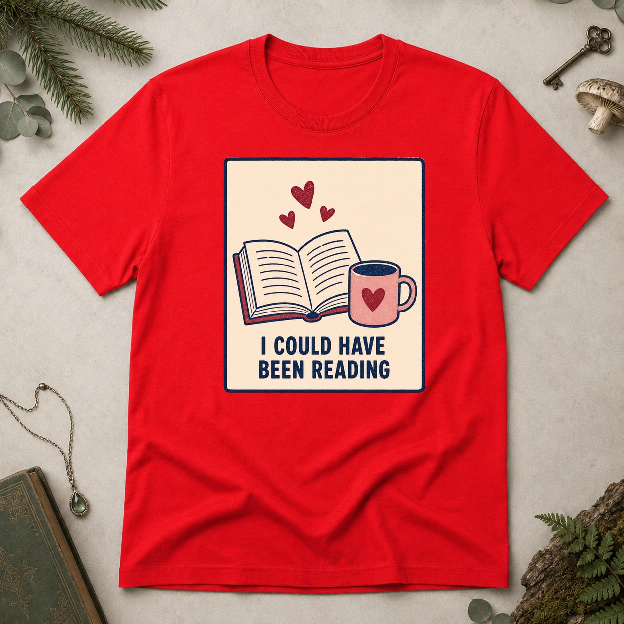 I Could Have Been Reading T-Shirt - Red