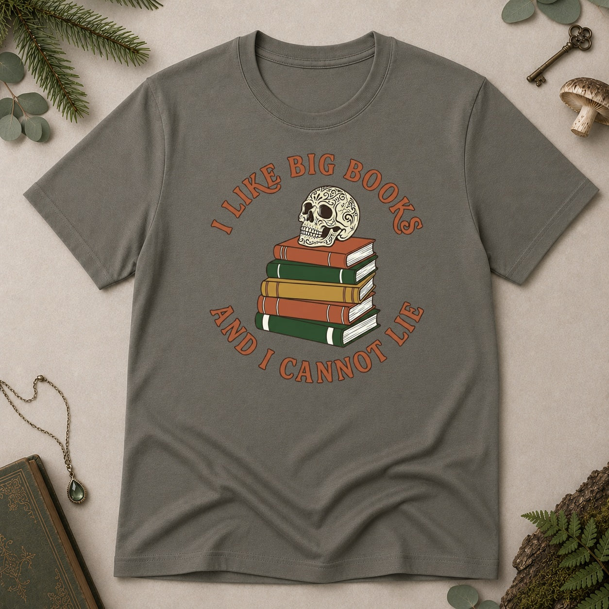 I Like Big Books T-Shirt - Charcoal