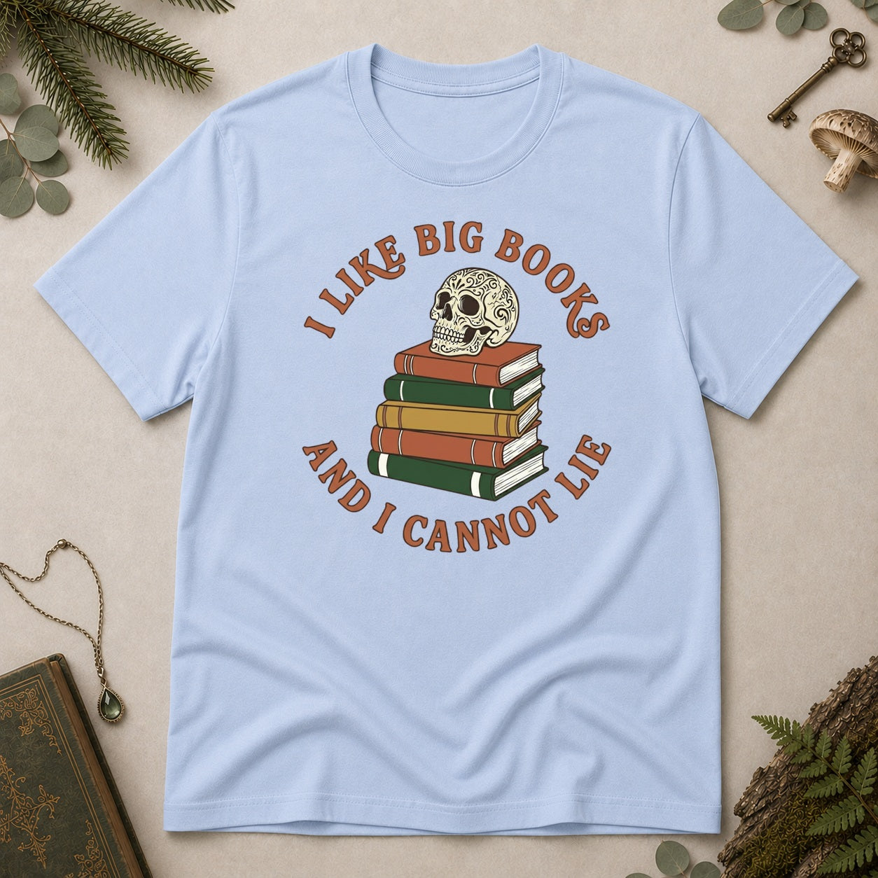 I Like Big Books T-Shirt - Light Blue