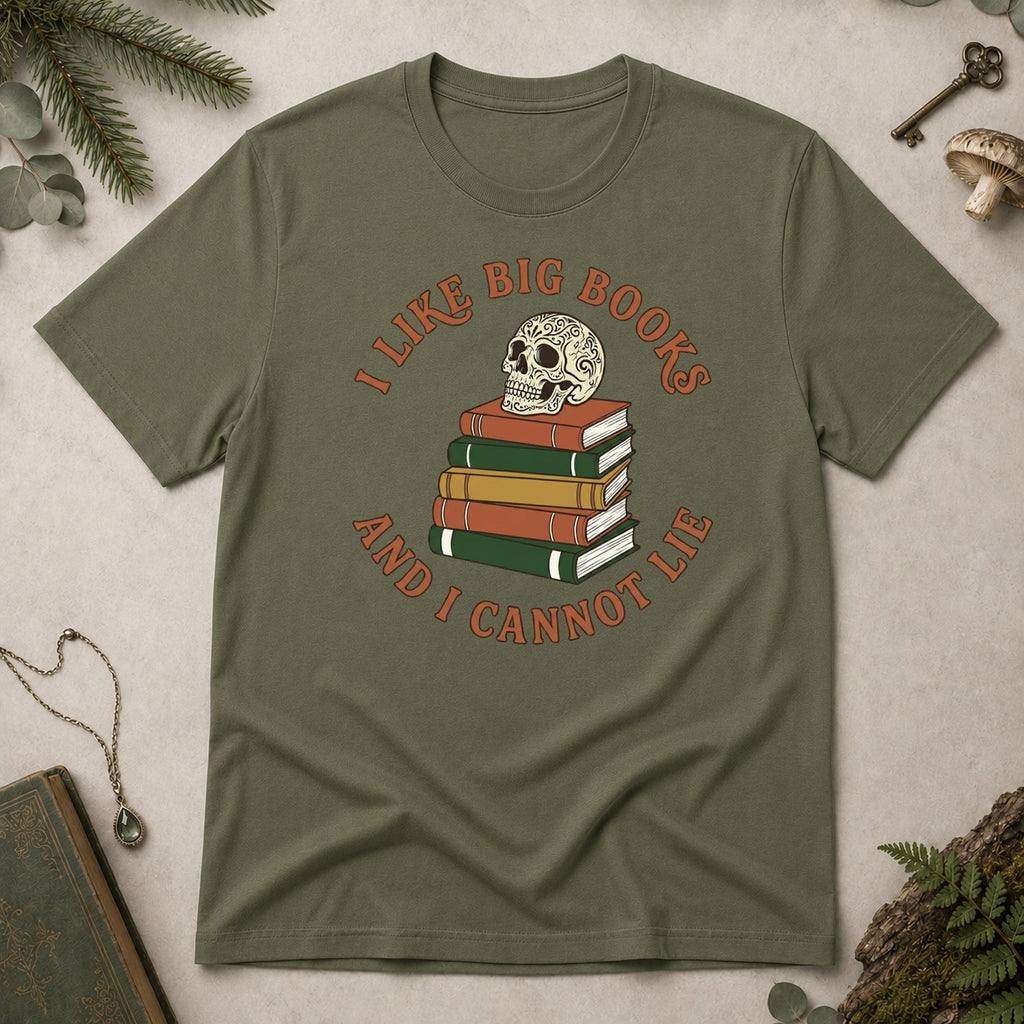 I Like Big Books T-Shirt - Military Green