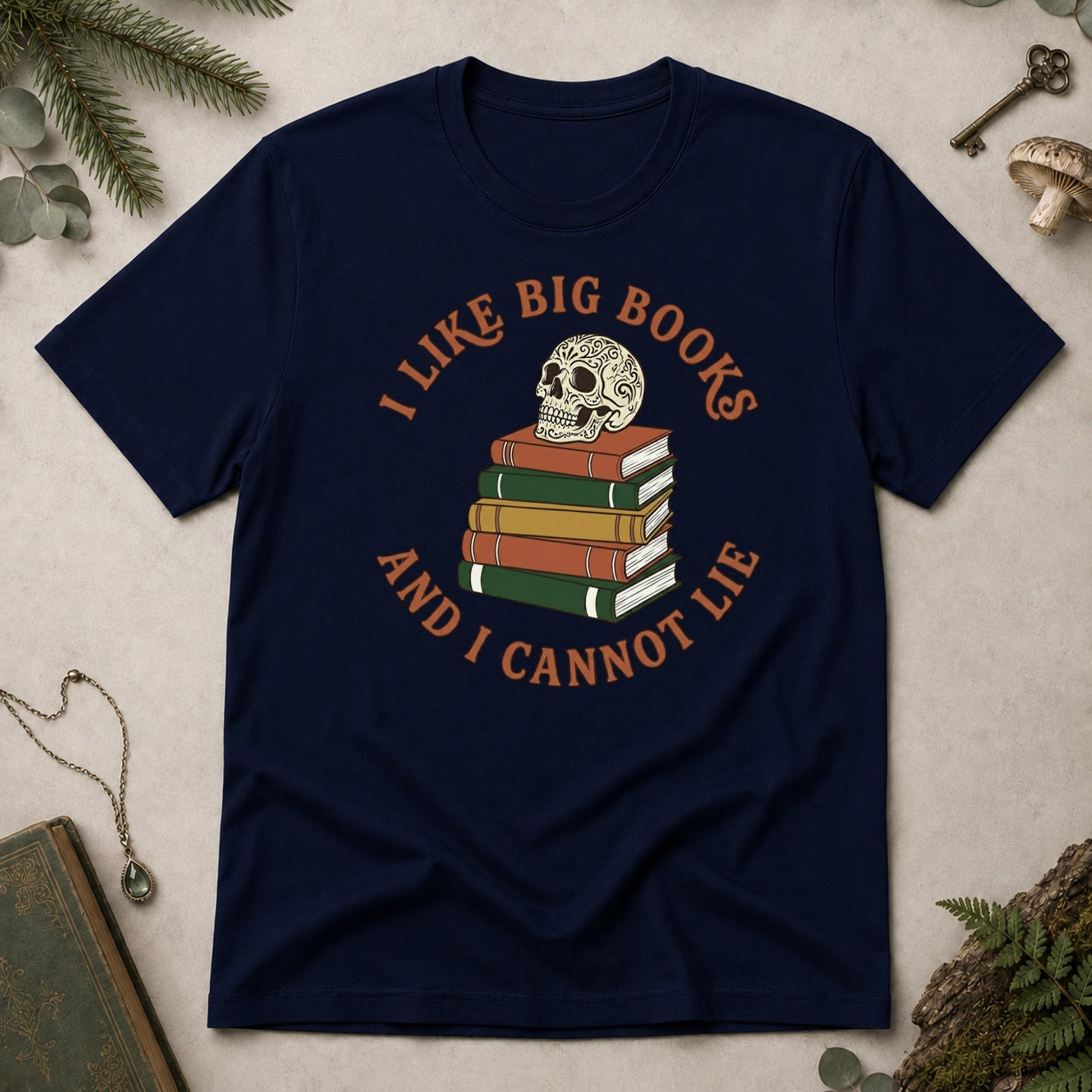 I Like Big Books T-Shirt - Navy