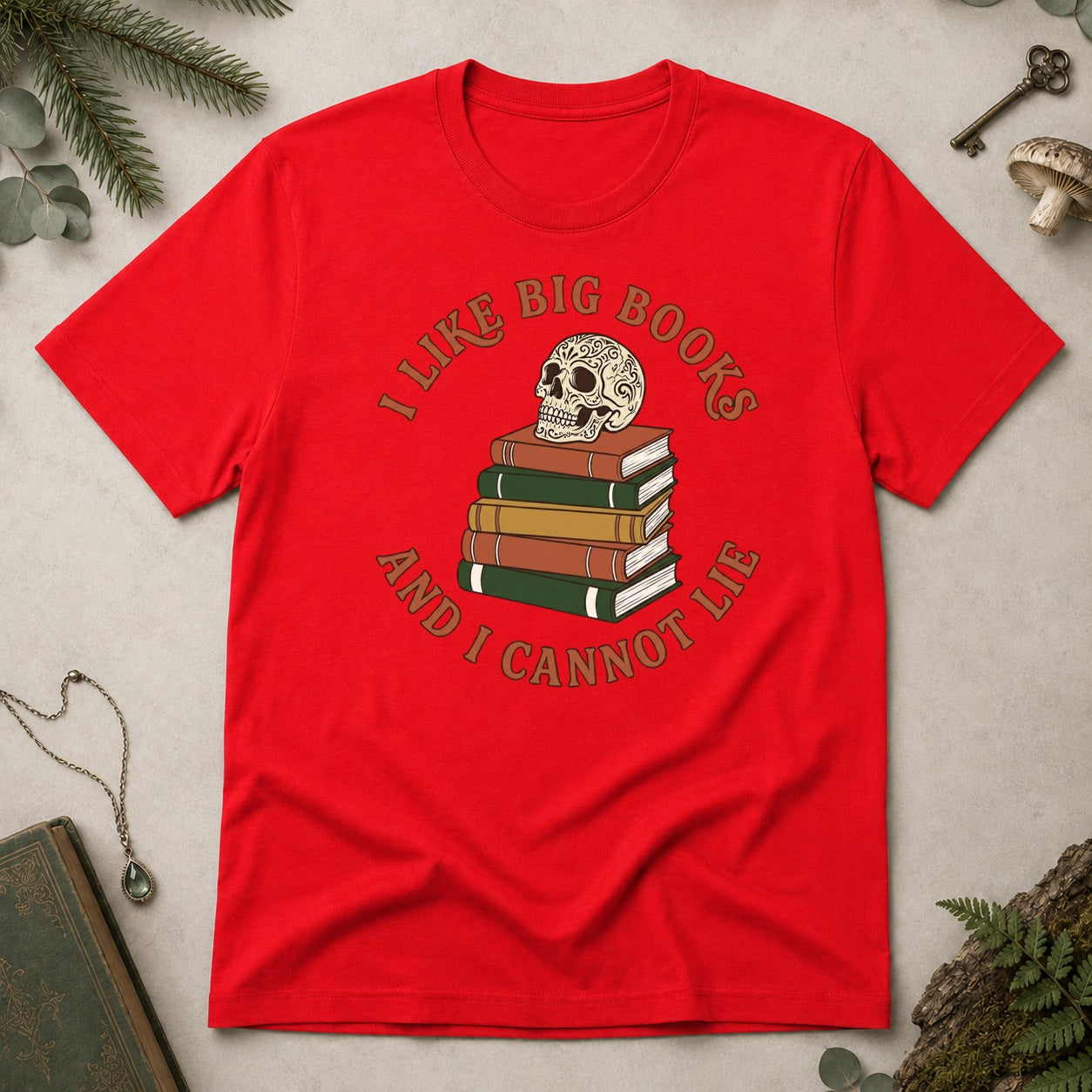 I Like Big Books T-Shirt - Red