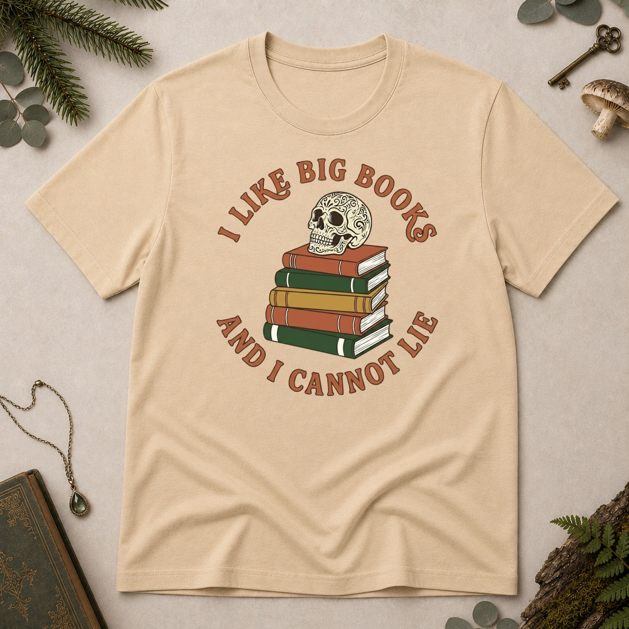 I Like Big Books T-Shirt - Sand