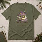 Introvert Reading Retreat T-Shirt - Military Green