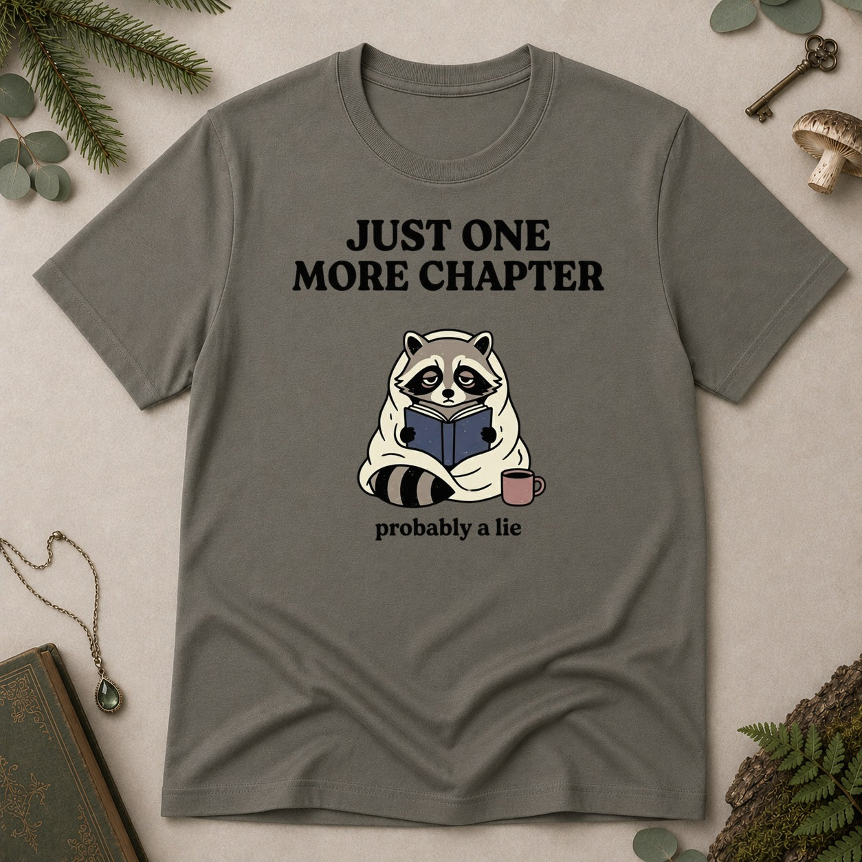 Just One More Chapter T-Shirt - Charcoal
