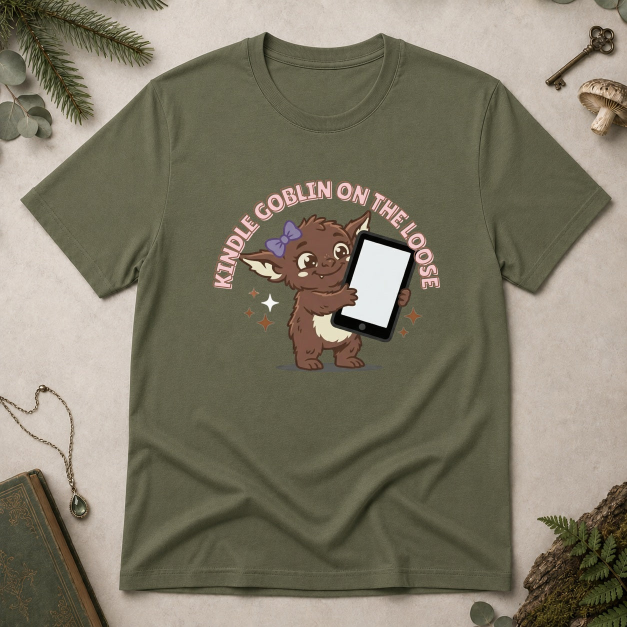 Kindle Goblin T-Shirt - Military Green