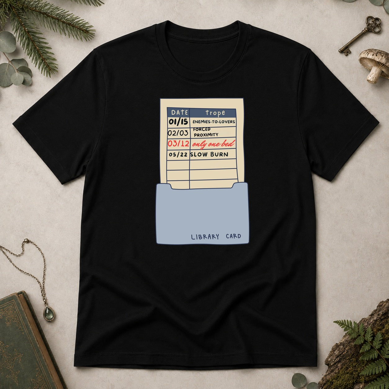 Library Card T-Shirt - Black