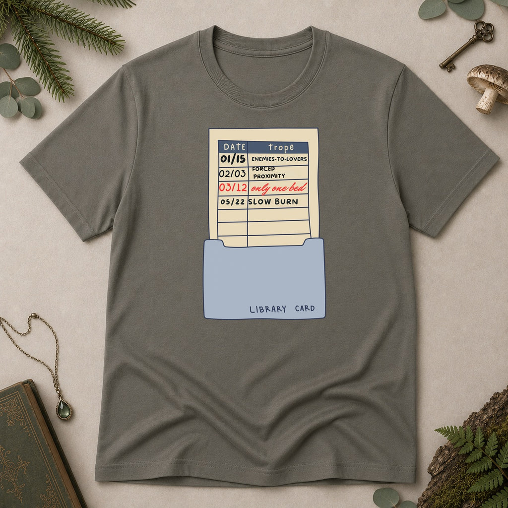 Library Card T-Shirt - Charcoal