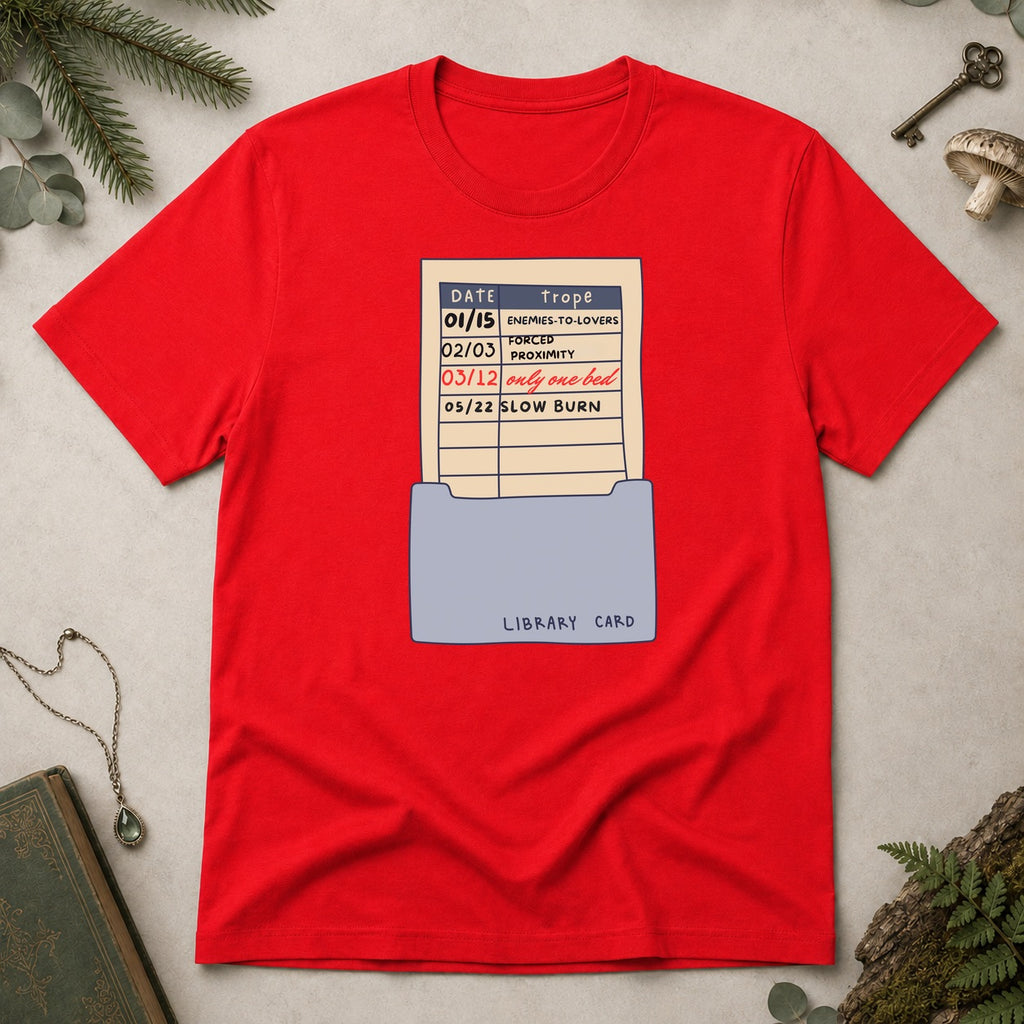 Library Card T-Shirt - Red