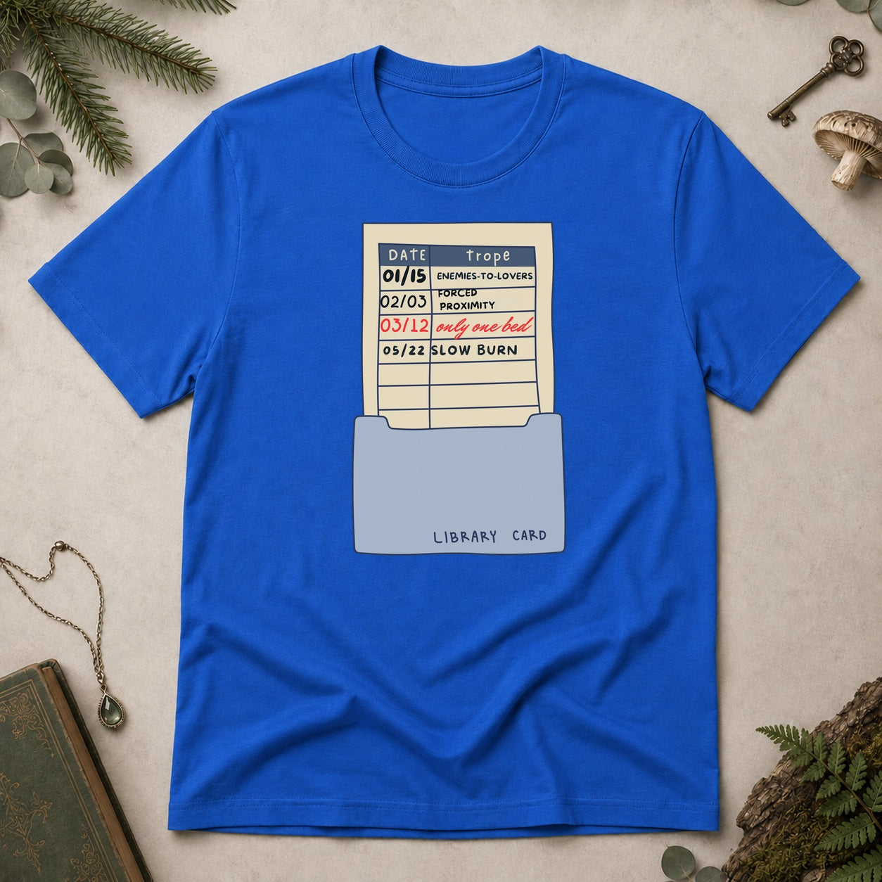 Library Card T-Shirt - Royal