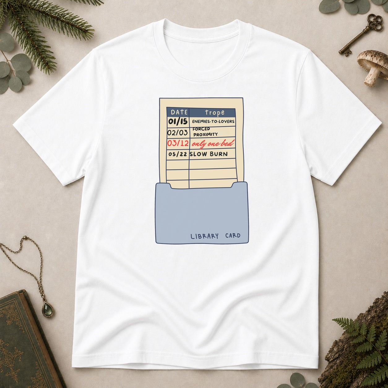 Library Card T-Shirt - White
