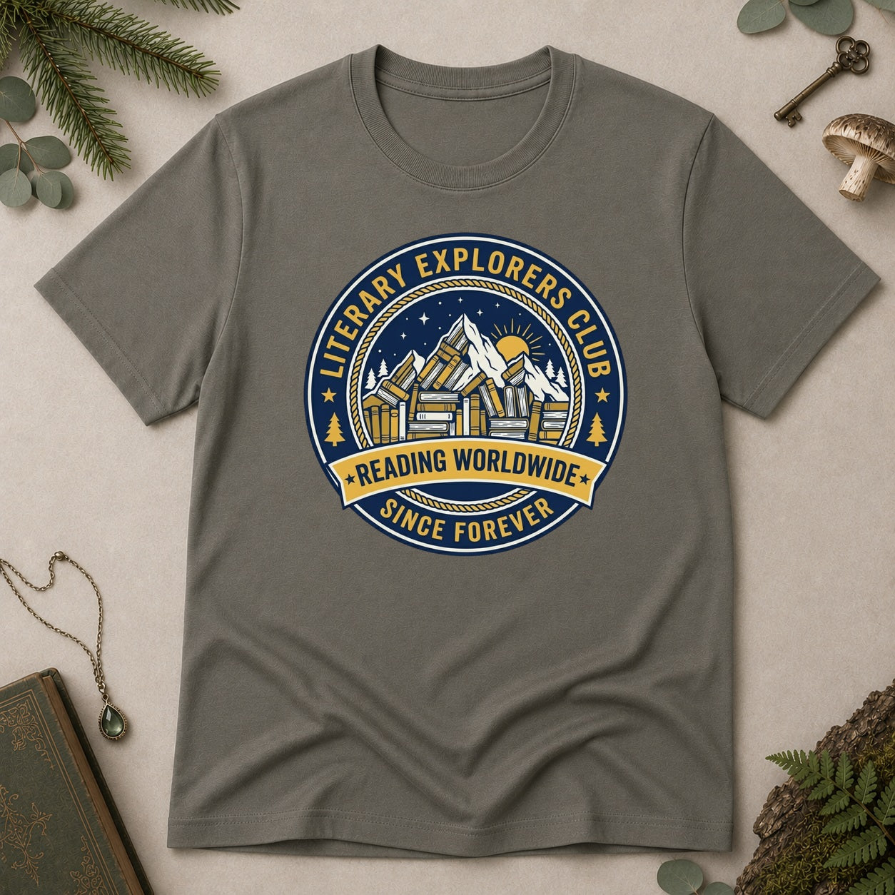 Literary Explorers T-Shirt - Charcoal