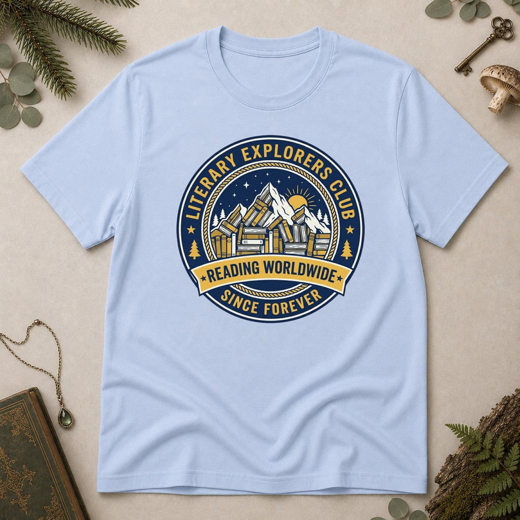Literary Explorers T-Shirt - Light Blue