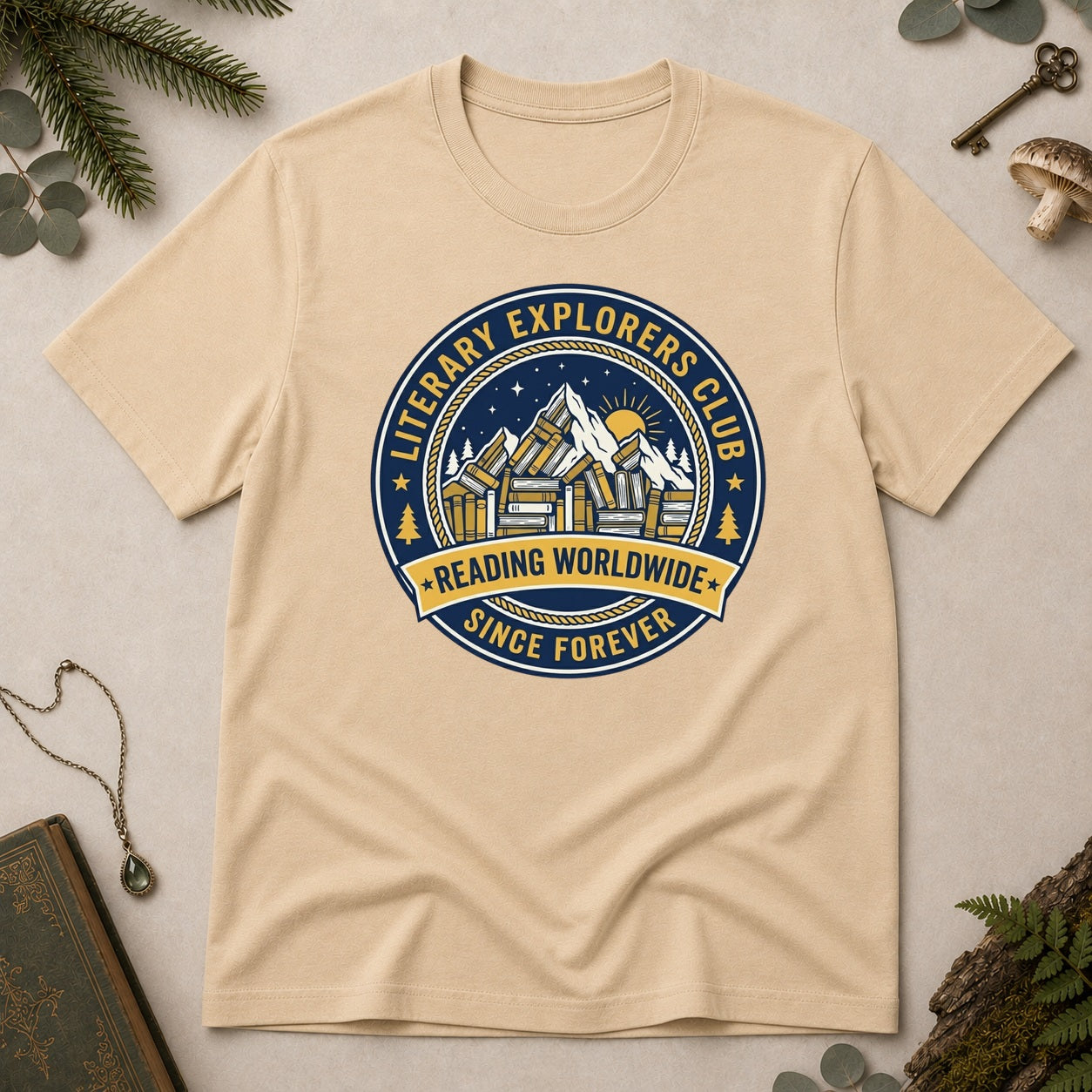 Literary Explorers T-Shirt - Sand