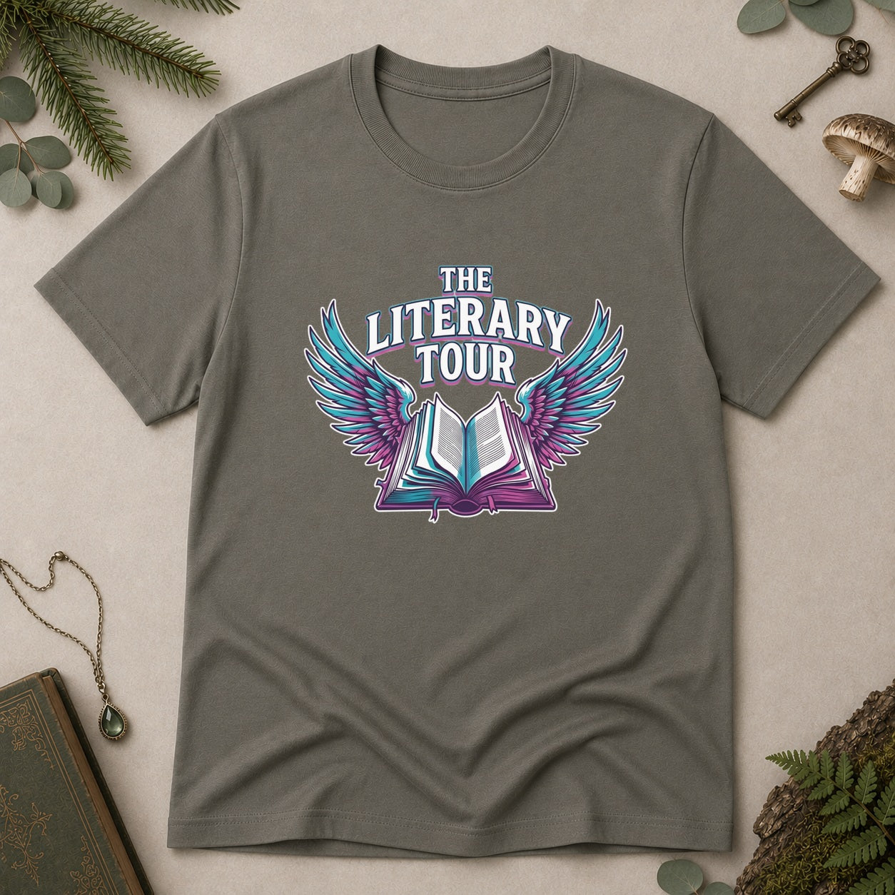 Literary Tour T-Shirt - Charcoal