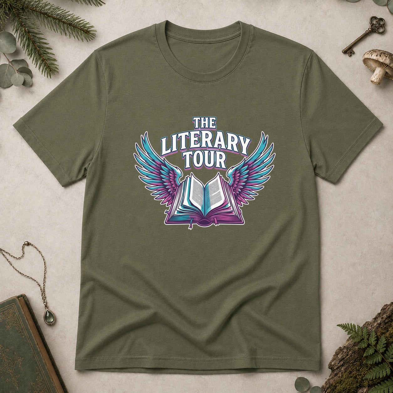 Literary Tour T-Shirt - Military Green