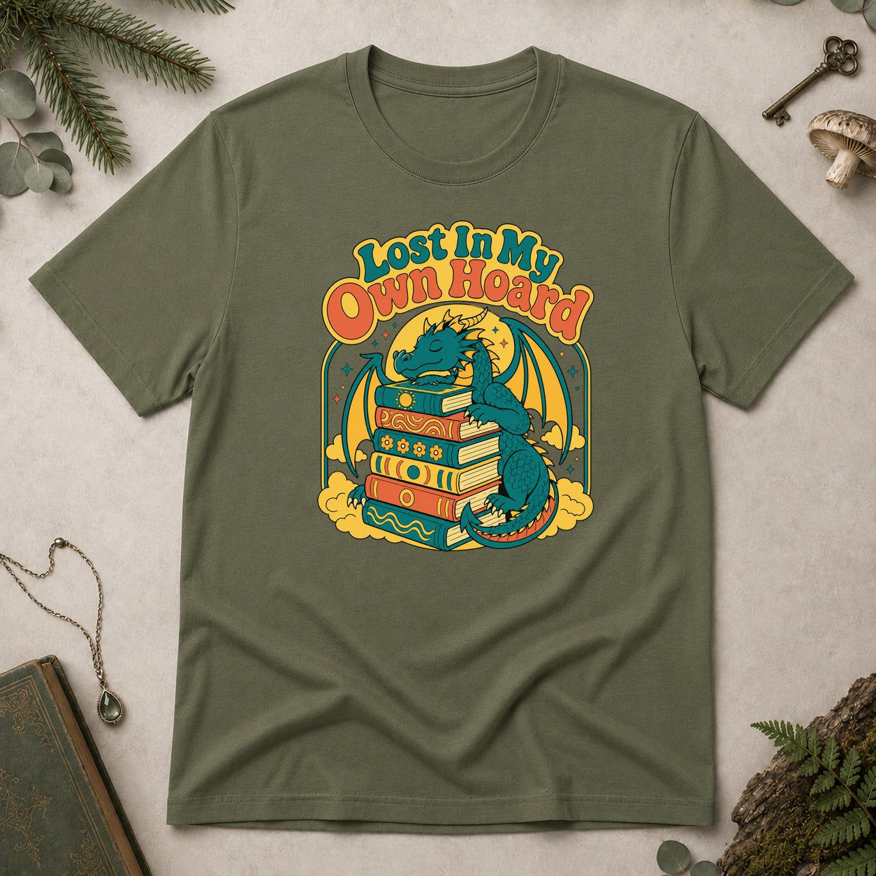Lost in my Own Hoard T-Shirt - Military Green