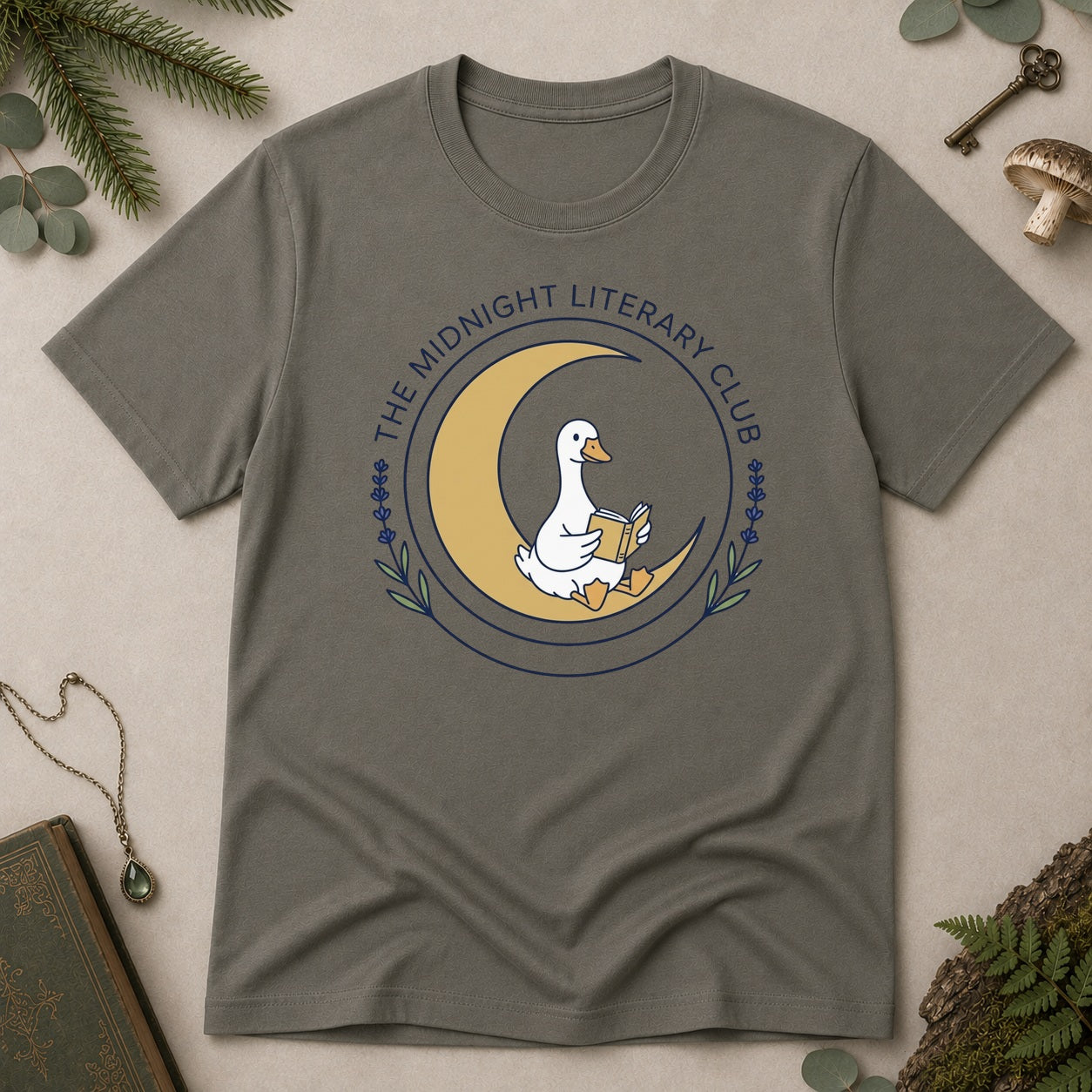 Midnight Literary Club T-Shirt - Charcoal