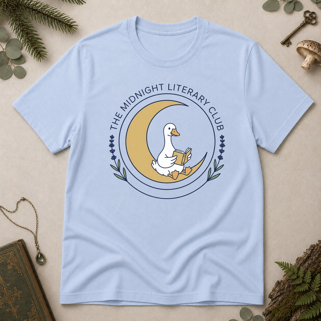 Midnight Literary Club T-Shirt - Light Blue