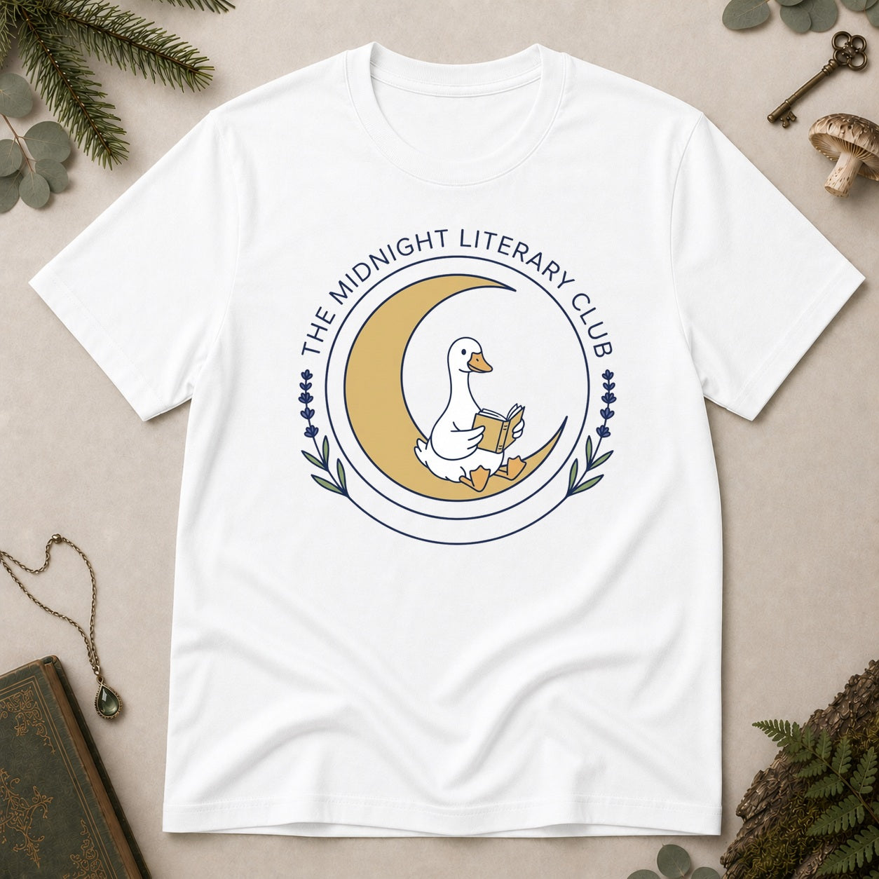 Midnight Literary Club T-Shirt - White