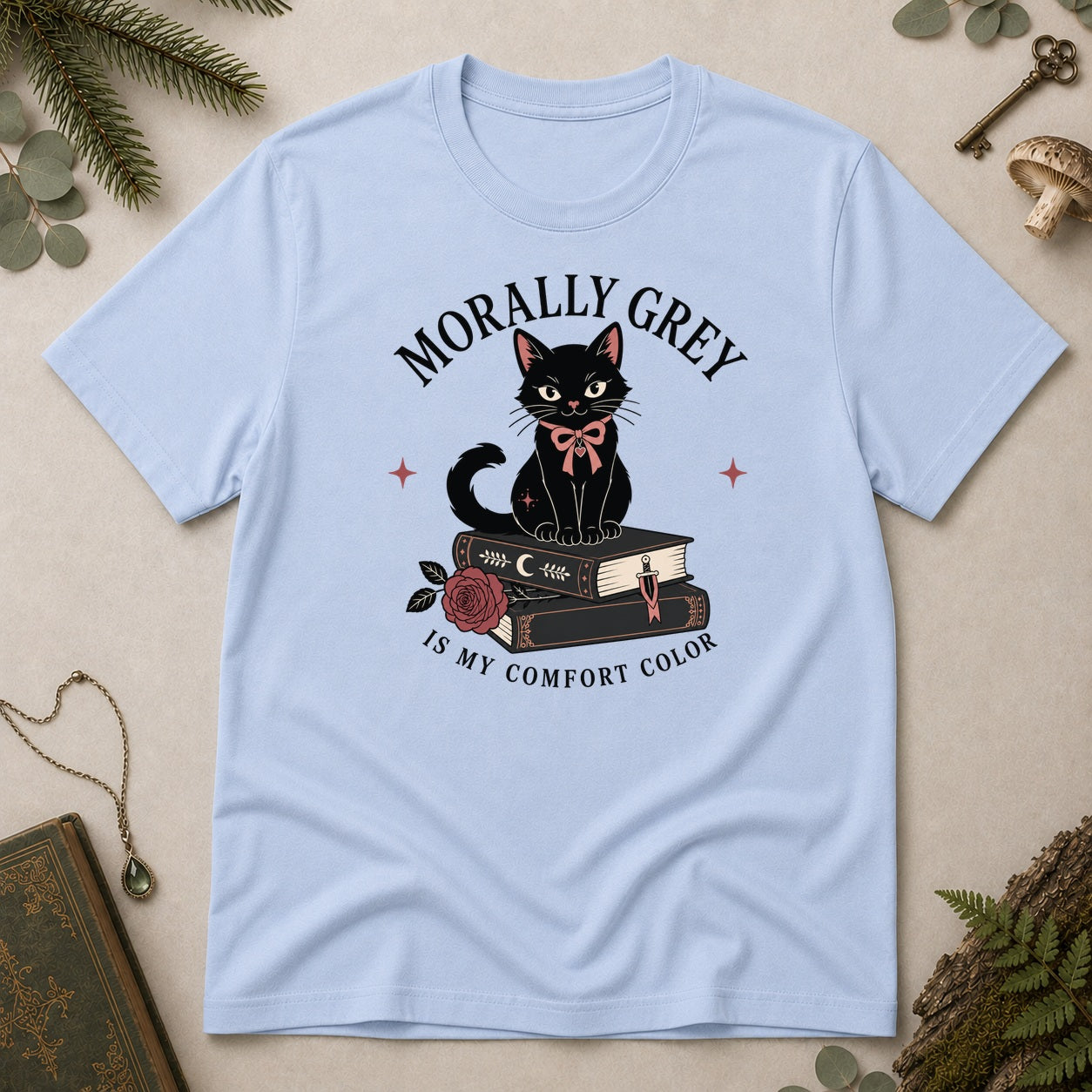 Morally Grey T-Shirt - Light Blue