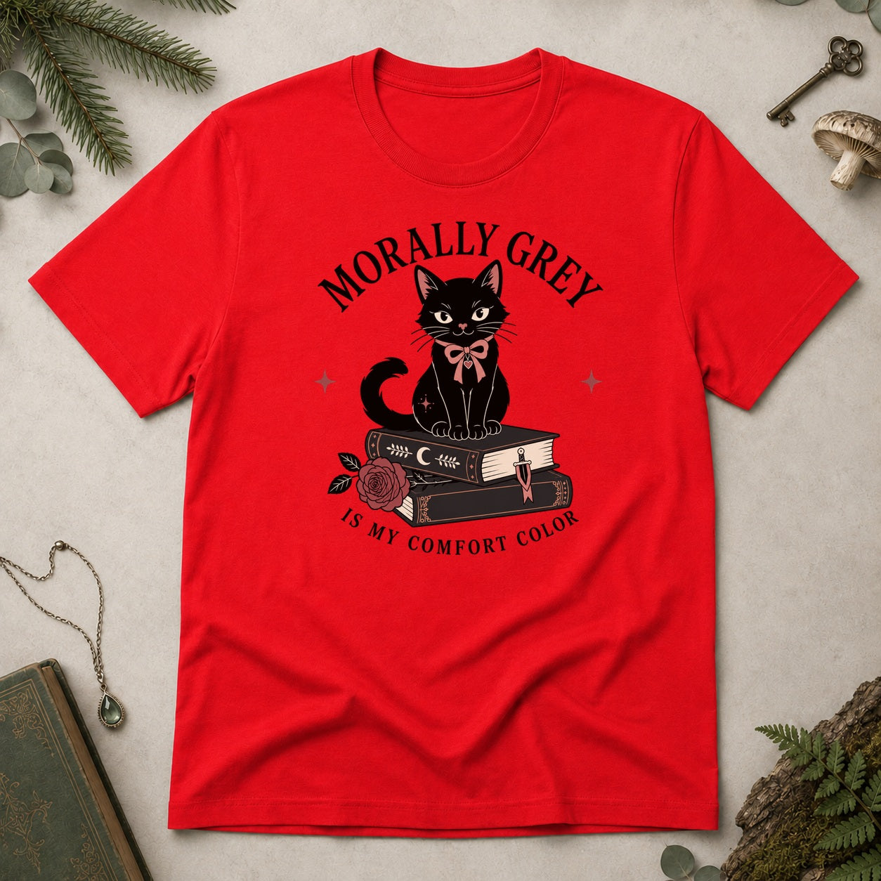 Morally Grey T-Shirt - Red