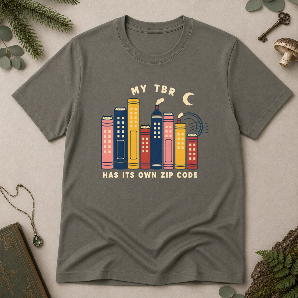 My TBR Has Its Own Zip Code T-Shirt - Charcoal