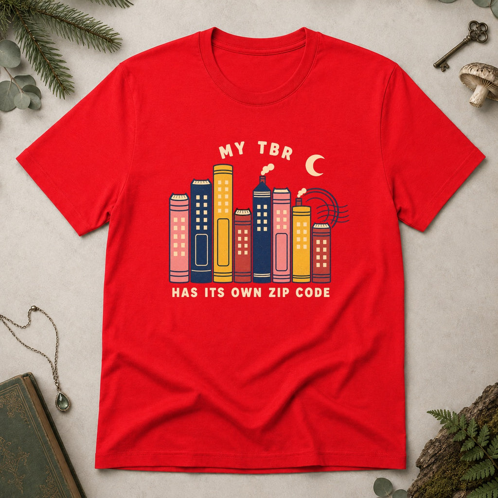 My TBR Has Its Own Zip Code T-Shirt - Red