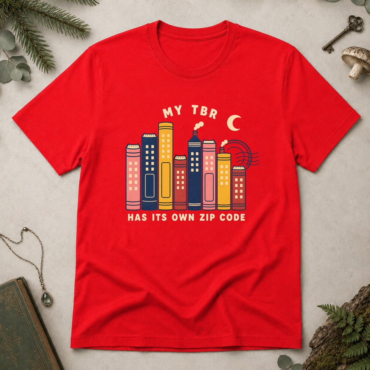My TBR Has Its Own Zip Code T-Shirt - Red
