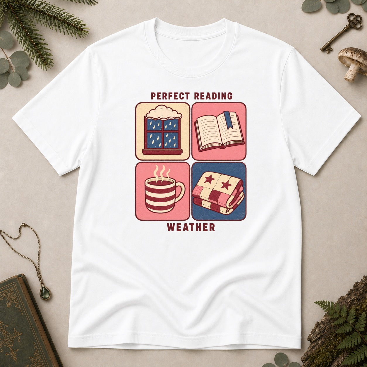 Perfect Reading Weather T-Shirt - White