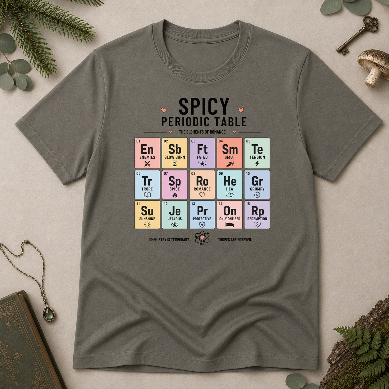 Periodic Table T-Shirt - Charcoal