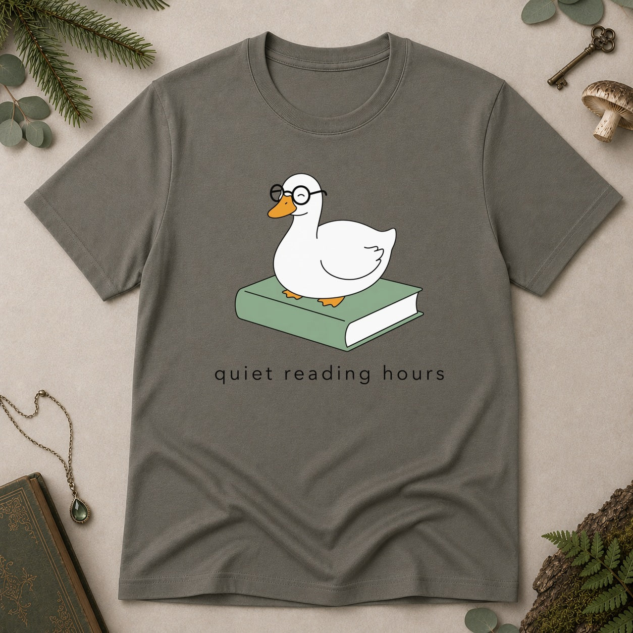 Quiet Reading Hours T-Shirt - Charcoal