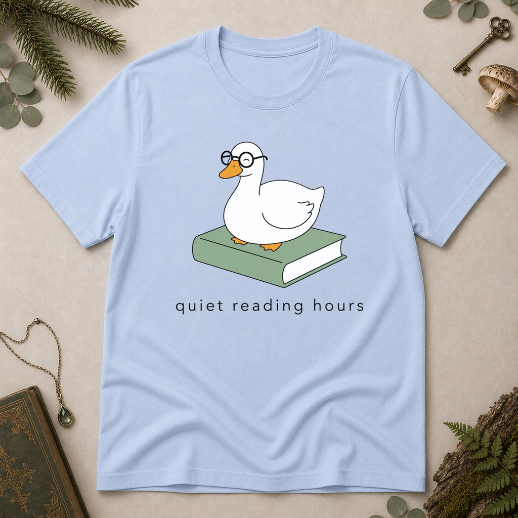 Quiet Reading Hours T-Shirt - Light Blue