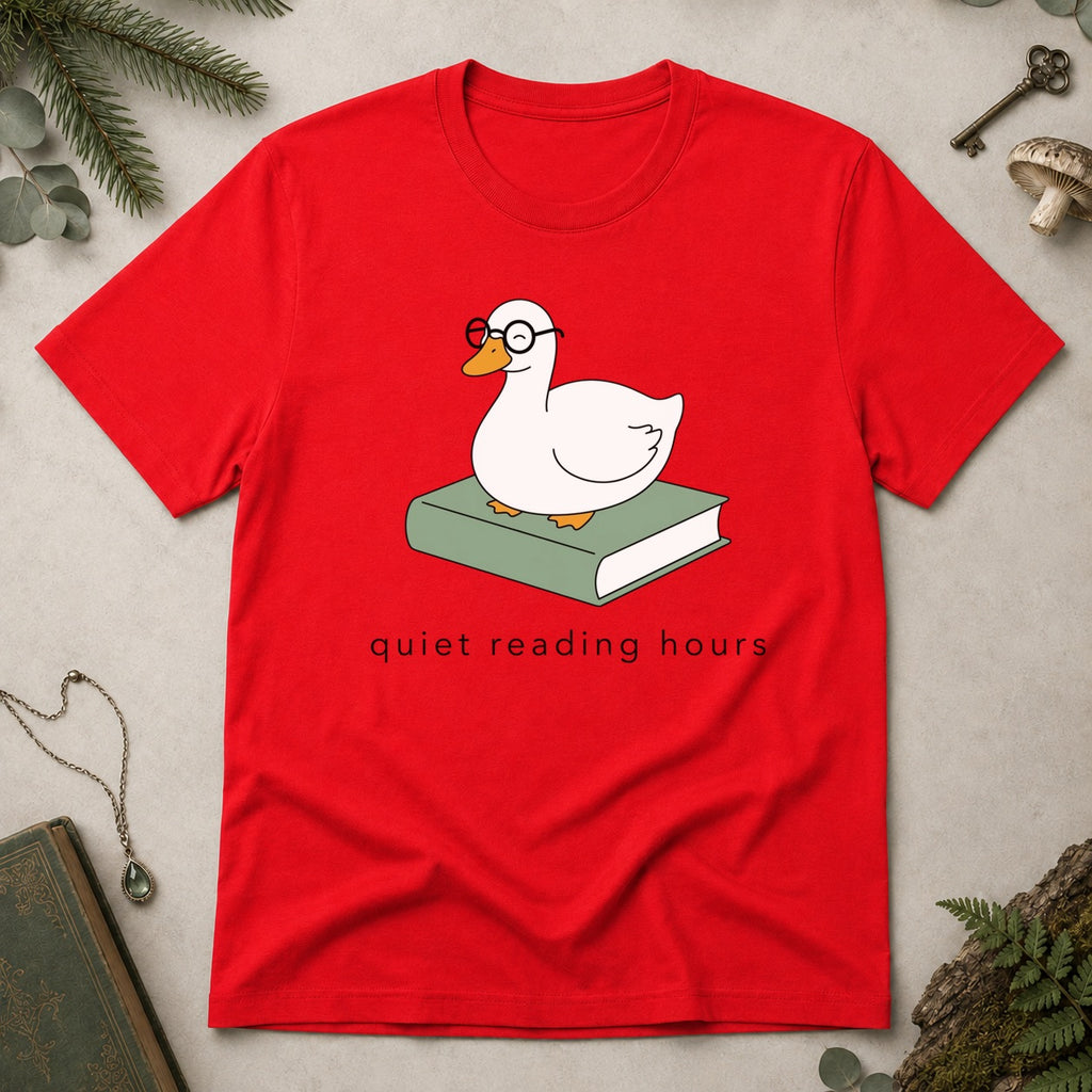 Quiet Reading Hours T-Shirt - Red