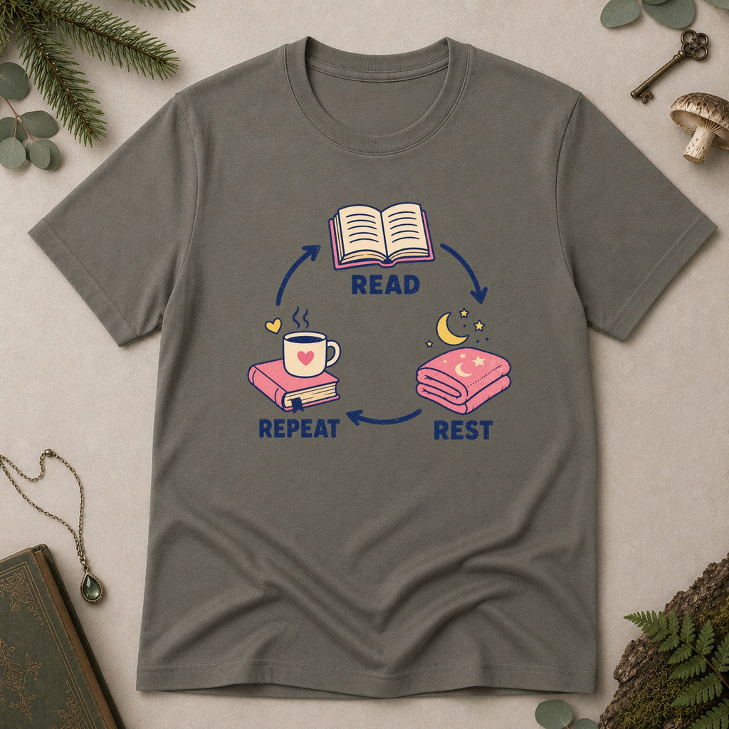 Read Rest Repeat T-Shirt - Charcoal