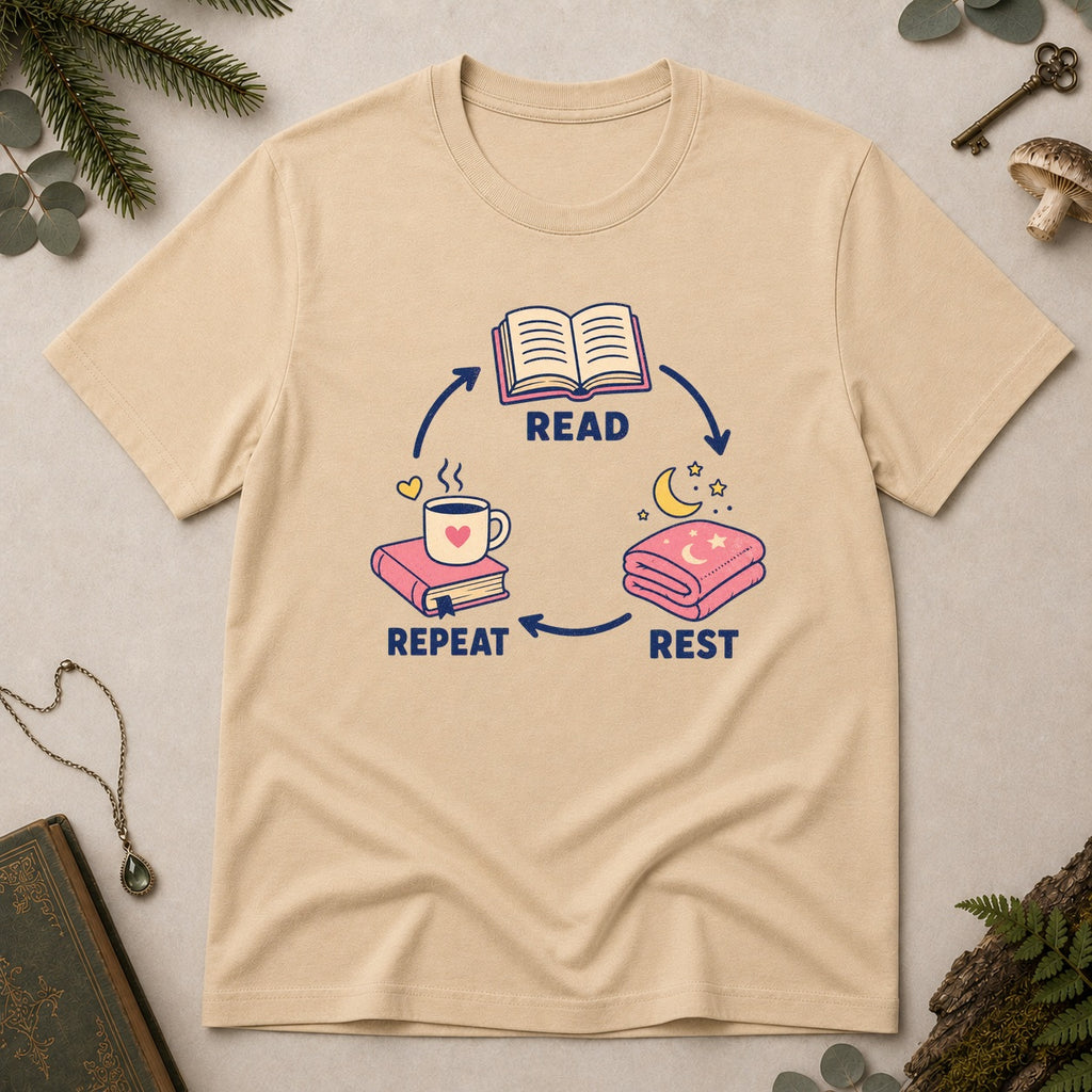 Read Rest Repeat T-Shirt - Sand