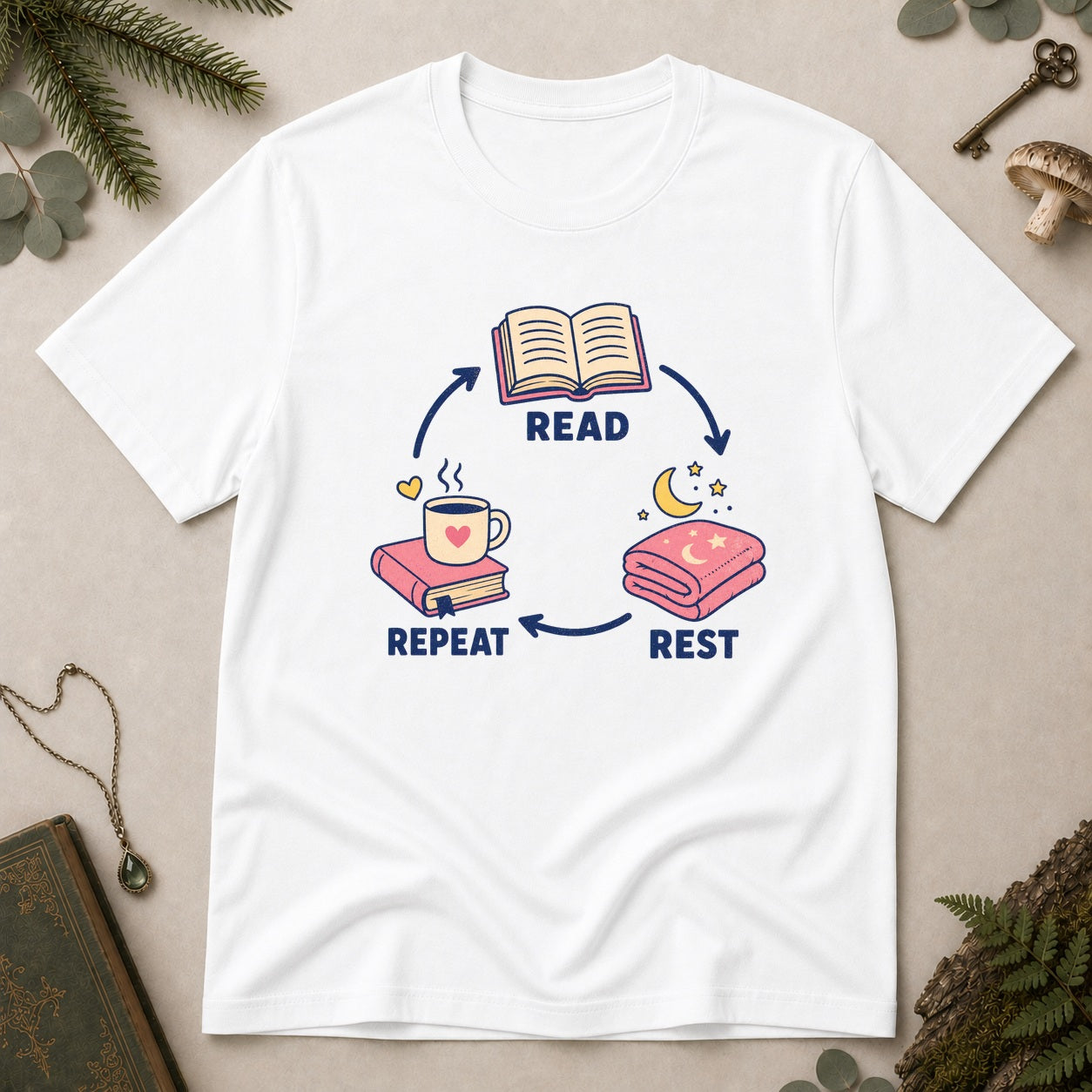 Read Rest Repeat T-Shirt - White
