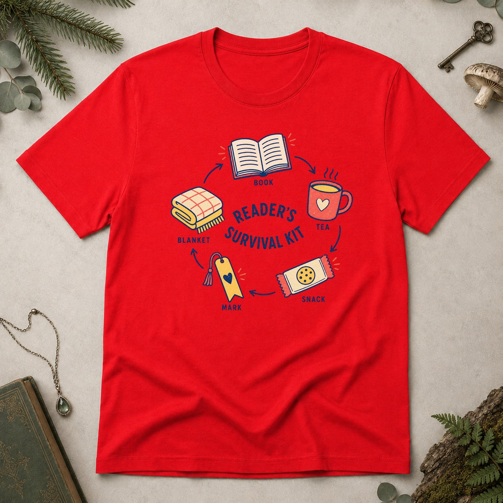 Reader's Survival Kit T-Shirt - Red