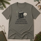 Reading is Socialising T-Shirt - Charcoal