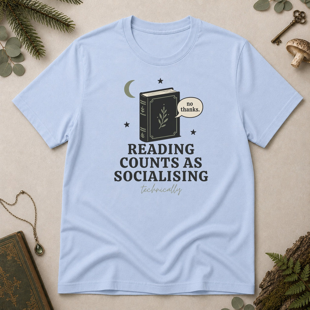 Reading is Socialising T-Shirt - Light Blue