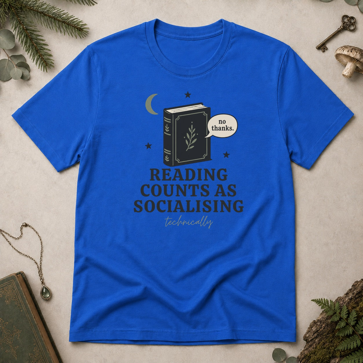 Reading is Socialising T-Shirt - Royal