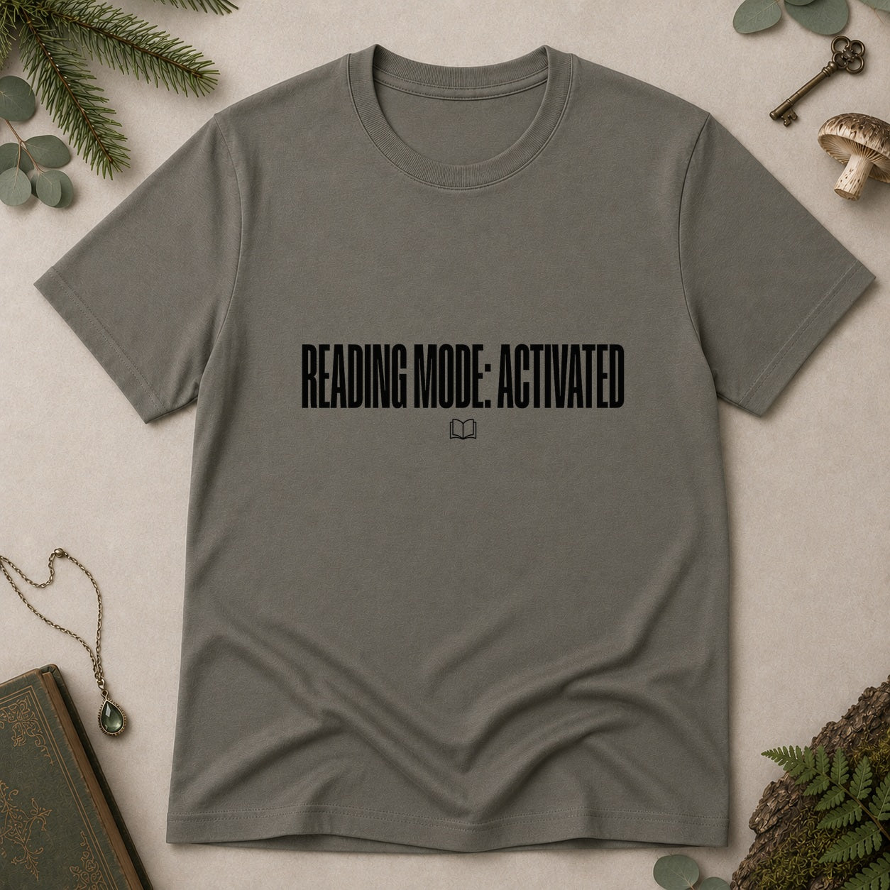 Reading Mode Activated T-Shirt - Charcoal