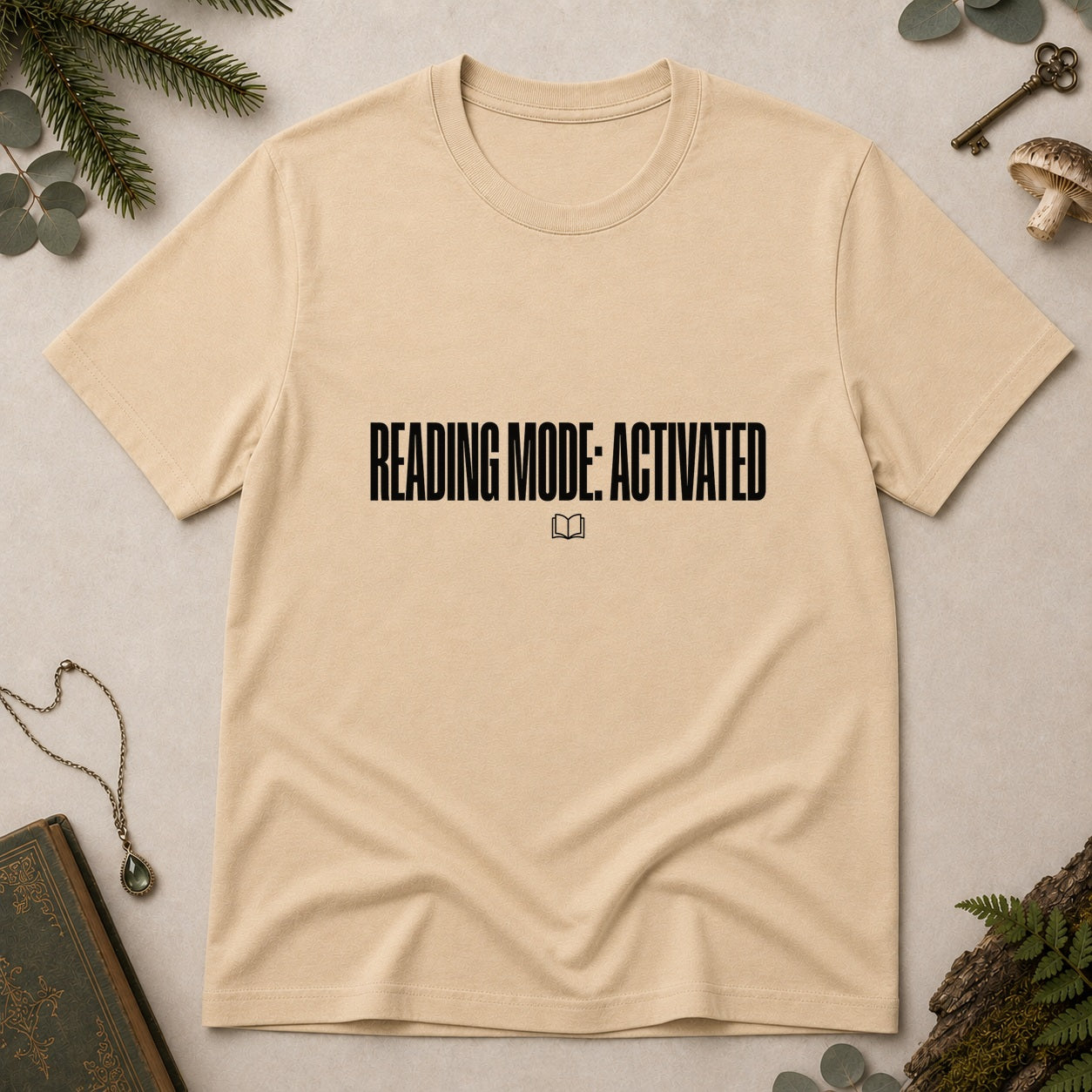 Reading Mode Activated T-Shirt - Sand