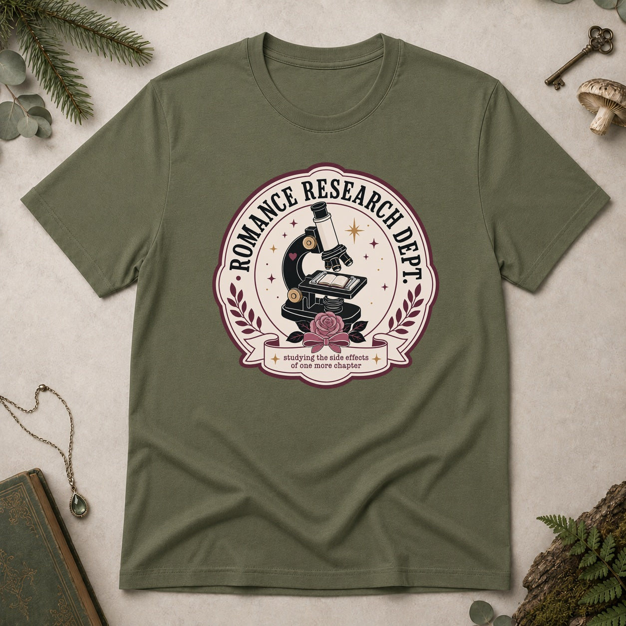 Romance Research Department T-Shirt - Military Green