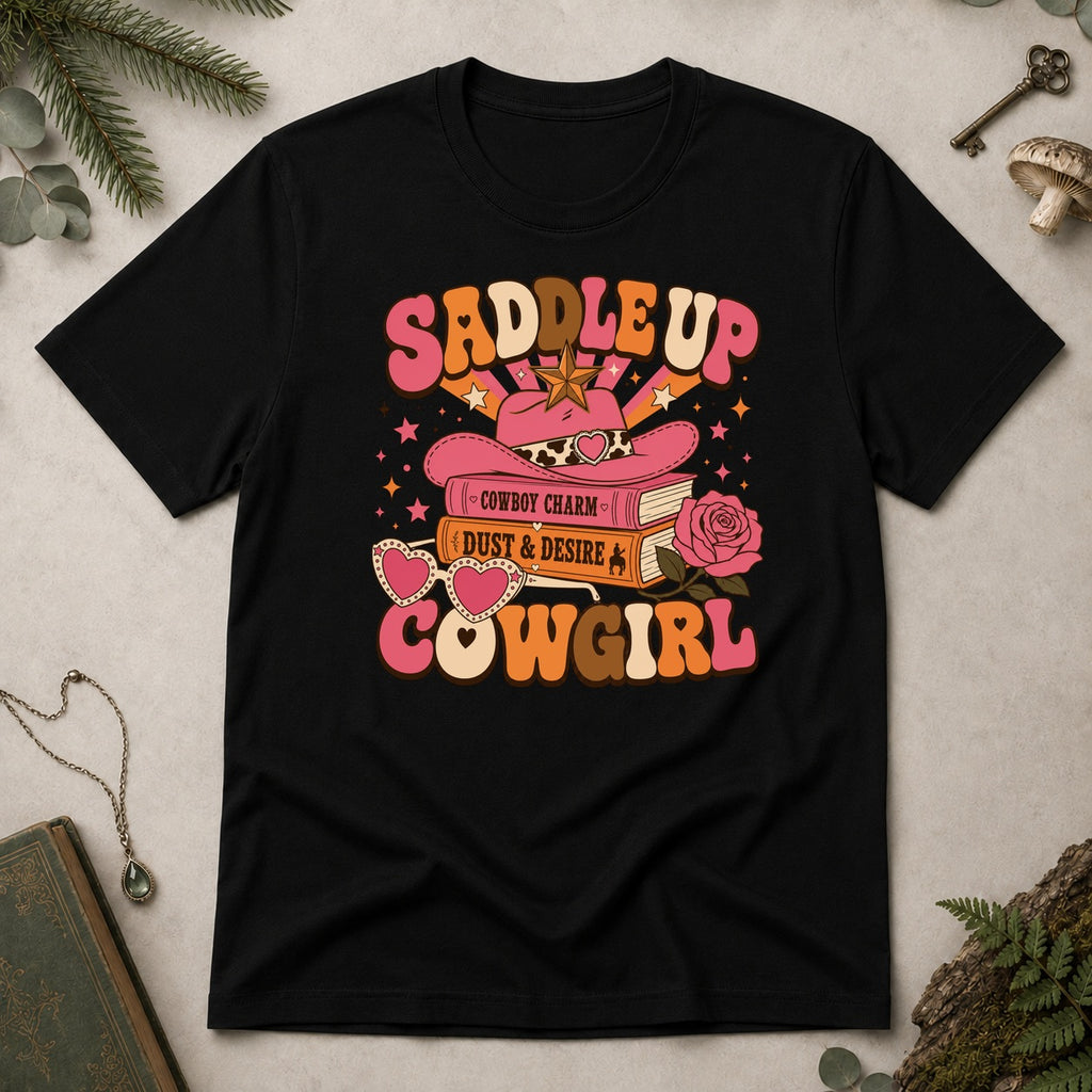 Saddle Up Cowgirl T-Shirt - Black