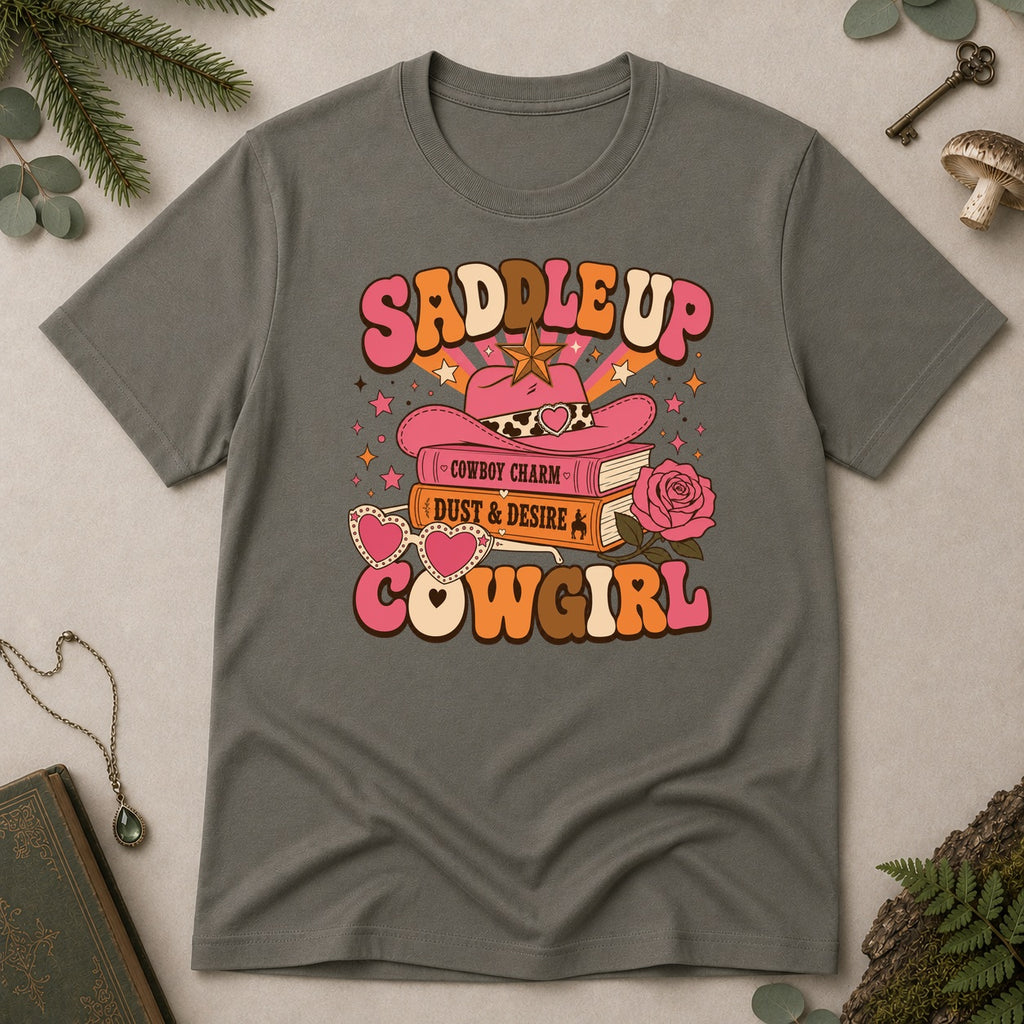 Saddle Up Cowgirl T-Shirt - Charcoal