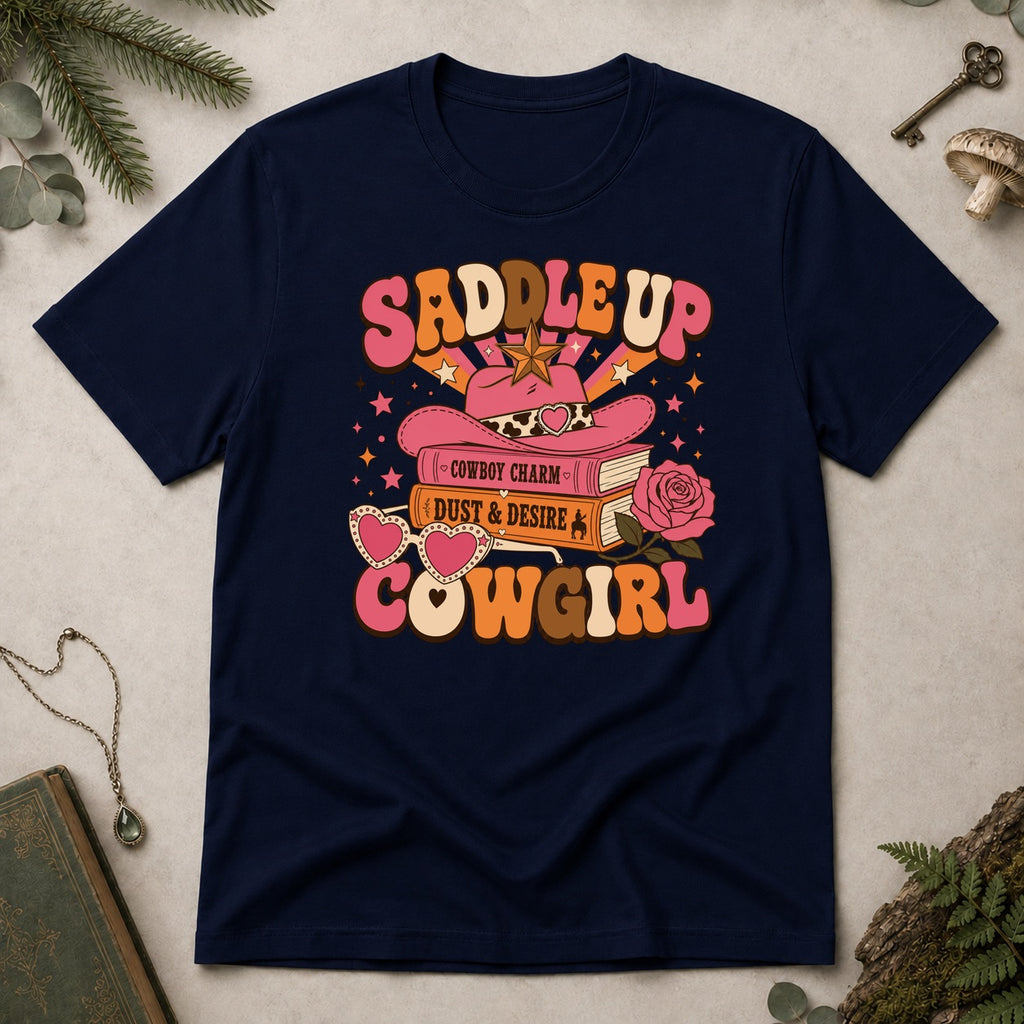Saddle Up Cowgirl T-Shirt - Navy