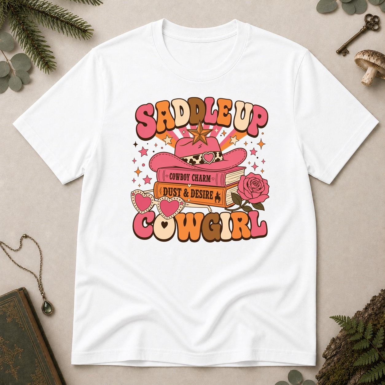Saddle Up Cowgirl T-Shirt - White